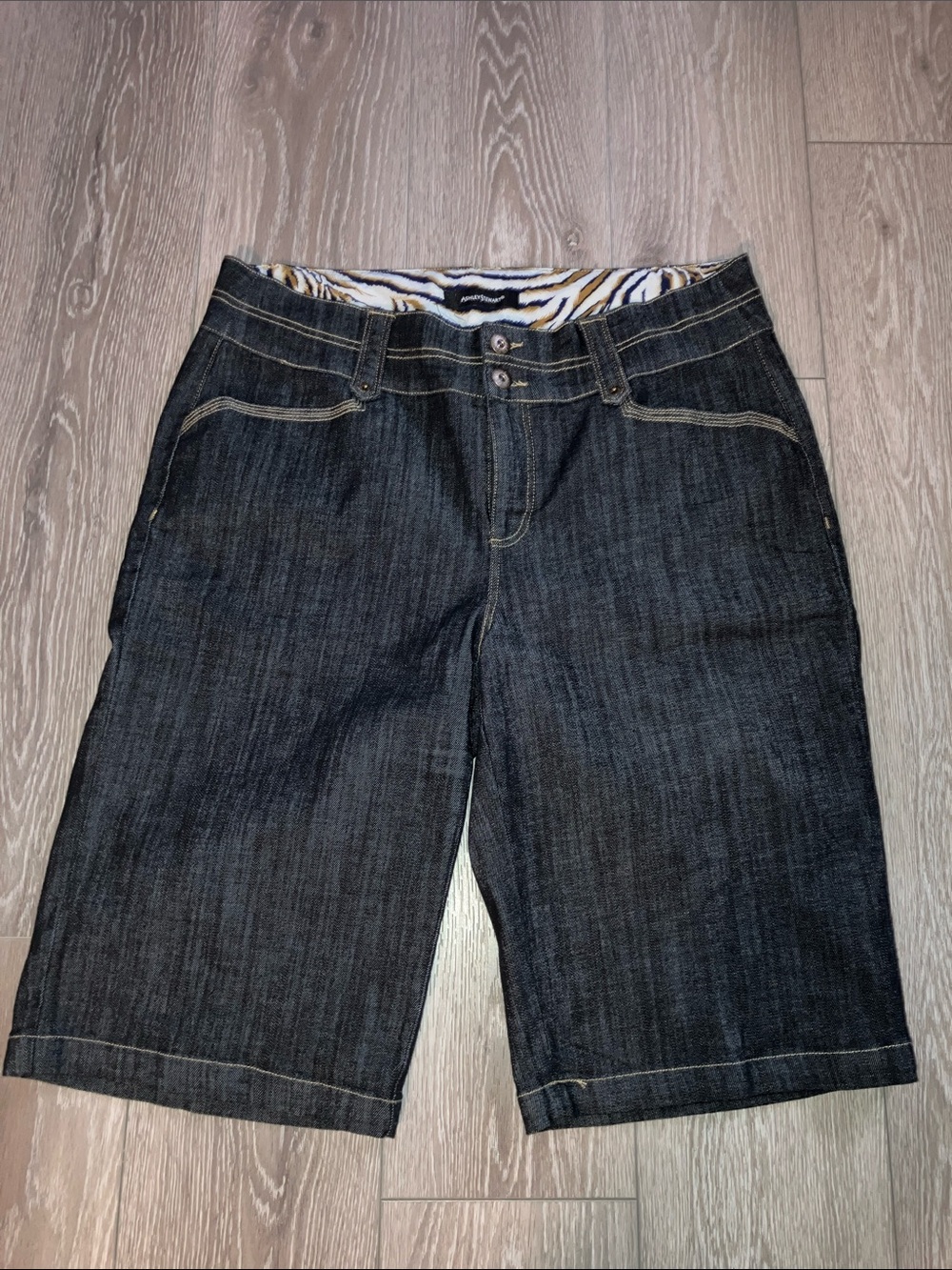 Ashley Stewart Dark Indigo Denim Bermuda Shorts